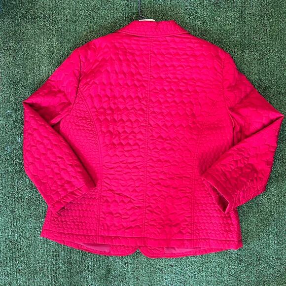 Requirements Red quilted blazer jacket coat with zipper pockets size XL - Picture 2 of 5